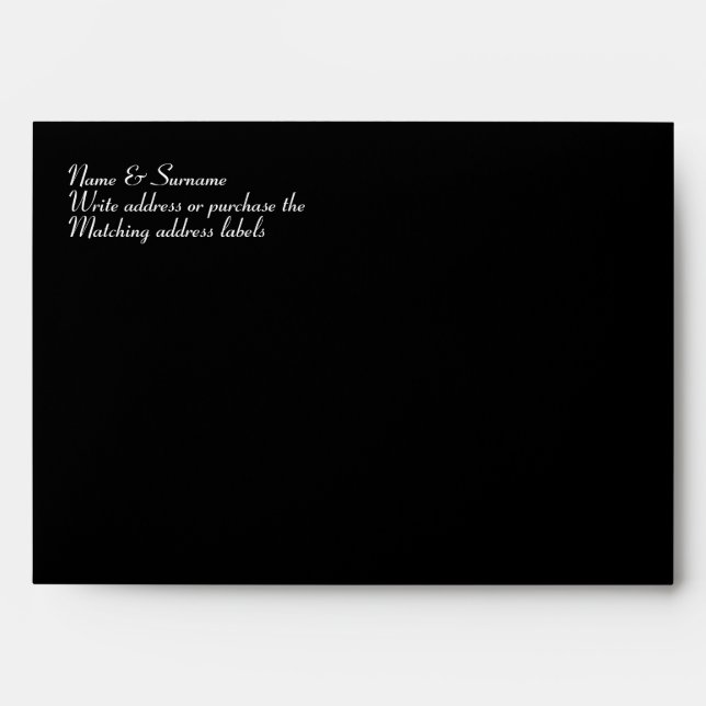 Enveloppe Fiançailles rouge blanc noir de mariage damassé (Devant)