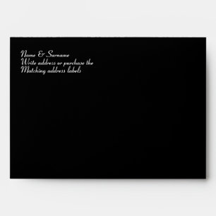 Enveloppe Fiançailles rouge blanc noir de mariage damassé