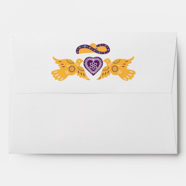 Enveloppe Fiesta Lovebirds A7 sur Linen (Dos (Haut rabat))