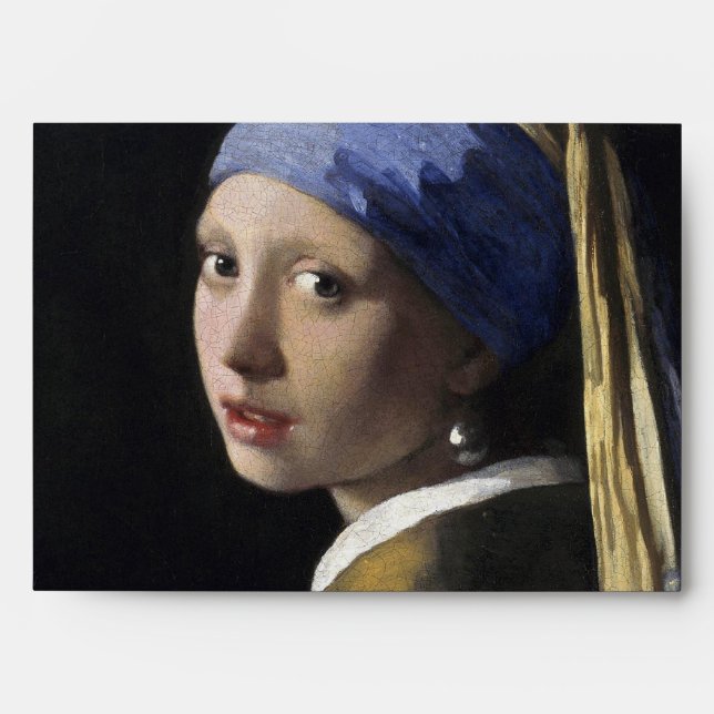 Enveloppe Fille avec une perle à oreille par Johannes Vermee (Devant)