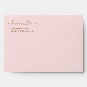 Enveloppe fille Baby shower rose