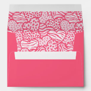 Enveloppe Fille Blush Rose Coeurs Posters de animaux Valenti