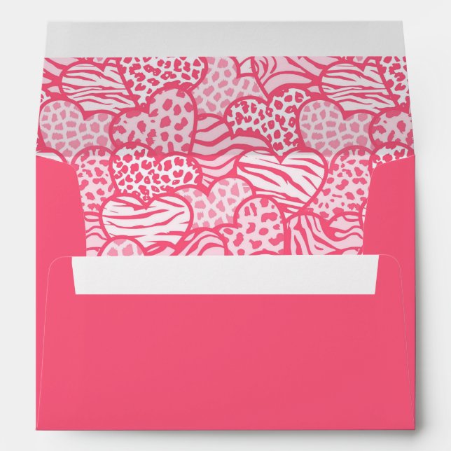 Enveloppe Fille Blush Rose Coeurs Posters de animaux Valenti (Dos (Bas))