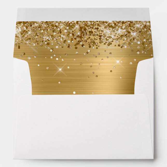 Enveloppe Fille Glittery Gold Ombre Foil à l'intérieur (Dos (Bas))