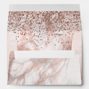 Enveloppe Fille Rose Gold Marble Parties scintillant 21e ann