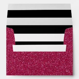 Enveloppe Fille Trend Parties scintillant rose et bandes bla
