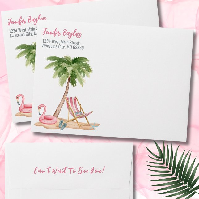 Enveloppe Fin de semaine de Bachelorette Destination Girls (Watercolor Destination Girls Weekend envelope)