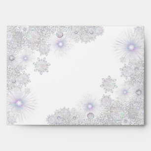 Enveloppe Flacon de neige bleu glace