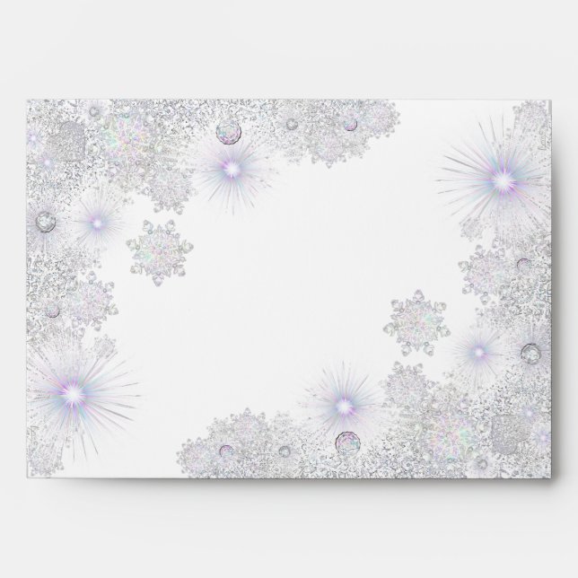 Enveloppe Flacon de neige bleu glace (Devant)