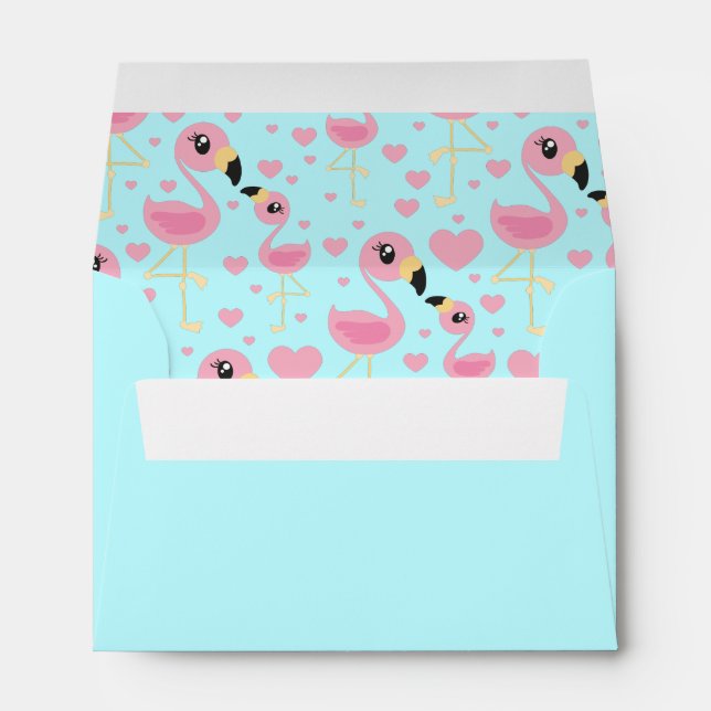 Enveloppe Flamant rose Baby shower mignon Tropical (Dos (Bas))