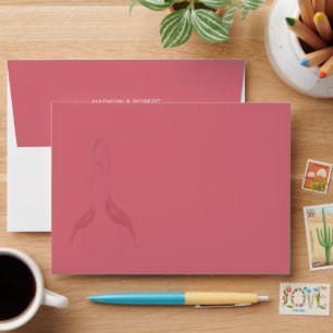 Enveloppe Flamant rose Exotique Rose Abstrait En Amour