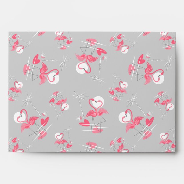 Enveloppe Flamant rose Love Multi envelope (Devant)