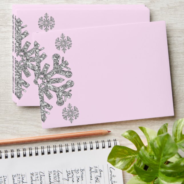 Enveloppe Flambeau de neige en argent Anniversaire de l'hive (Stacked)