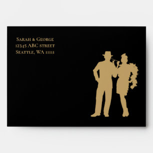 Enveloppe Flamme art déco des années 20 rugissante fille et