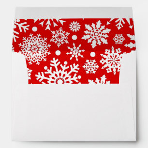 Enveloppe Flamme de neige blanche en rouge
