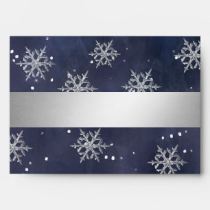 Enveloppe Flammes de neige marine de luxe moderne argent