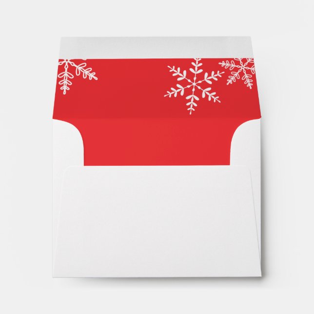 Enveloppe Flammes de neige rouges et blanches Joyeux Noël (Dos (Bas))