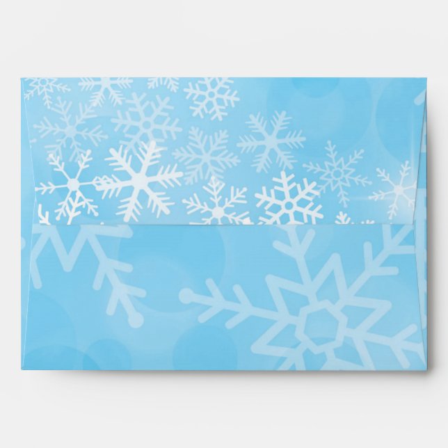 Enveloppe Flèche de neige couleur bleu (Dos (Haut rabat))