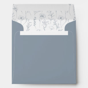 Enveloppe Fleur bleu Dusty fleurit élégant mariage classique