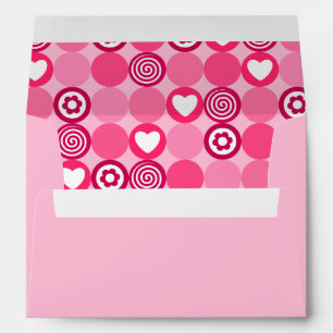 Enveloppe Fleur de coeur rose de la Saint-Valentin