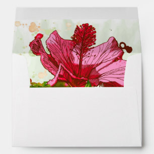 Enveloppe Fleur de ketmie - peinture d'aquarelle