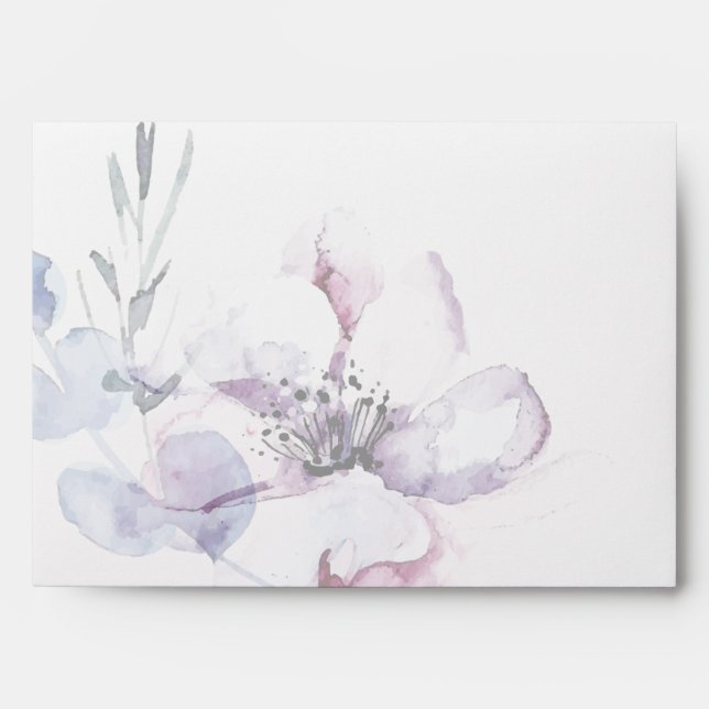 Enveloppe Fleur de pommier à l'aquarelle pâle (Devant)