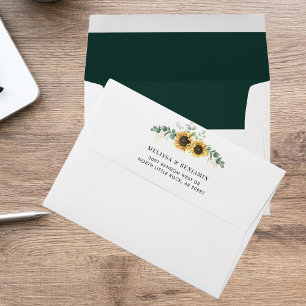 Enveloppe Fleur de Soleil Florale Verdure Mariage personnali