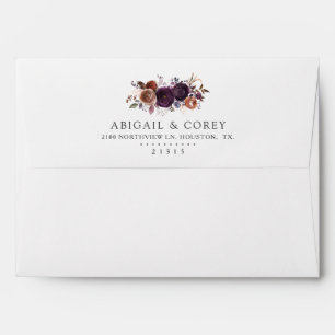 Enveloppe Fleur florale sauvage avec adresse préimprimée