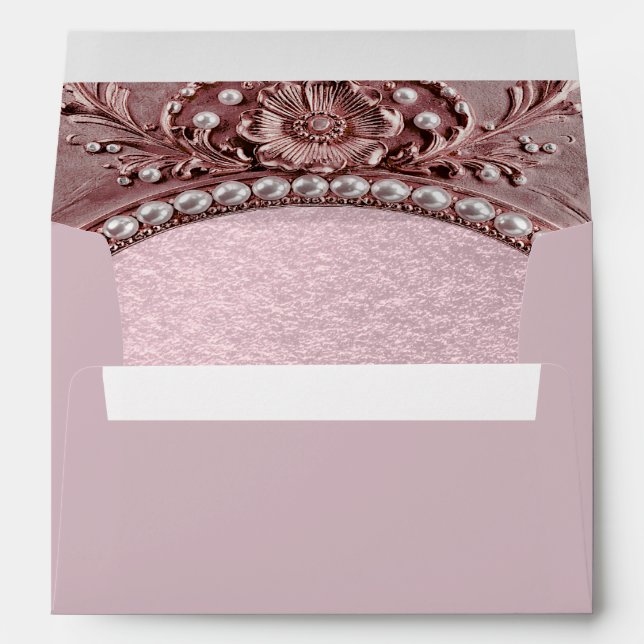 Enveloppe Fleur Rose (Dos (Bas))