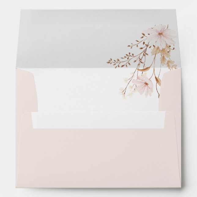 Enveloppe fleur sauvage à fleurs rose pâle (Dos (Bas))