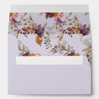 Enveloppe Fleur Sauvage Aquarelle Lavande
