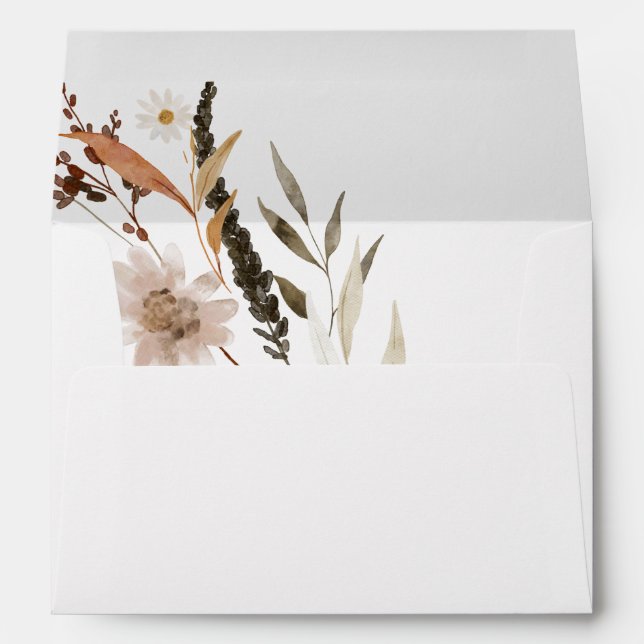 Enveloppe Fleur sauvage automne | FAIRE-PART DE MARIAGE (Dos (Bas))