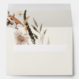 Enveloppe Fleur sauvage automne   Faire-part de mariage beig