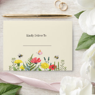 Enveloppe fleur sauvage baby shower