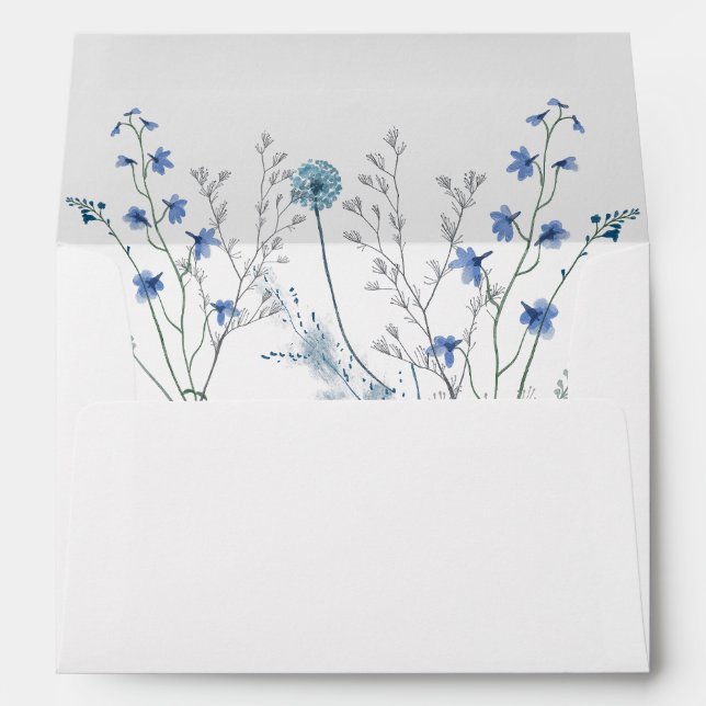 Enveloppe fleur sauvage bleu (Dos (Bas))
