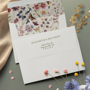 Enveloppe Fleur sauvage Bloom Watercolor Adresse de retour