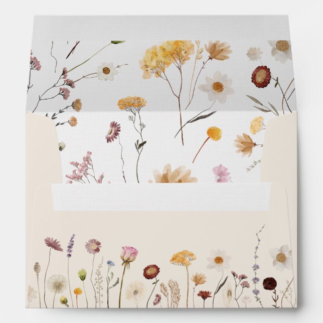 Enveloppe Fleur sauvage Boho (Dos (Bas))