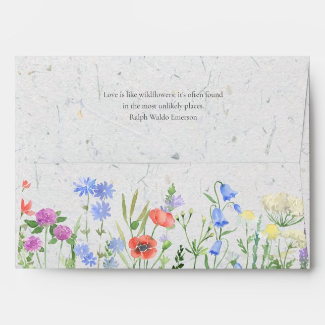 Enveloppe Fleur sauvage Boho Garden Mariage Invitation (Dos (Haut rabat))
