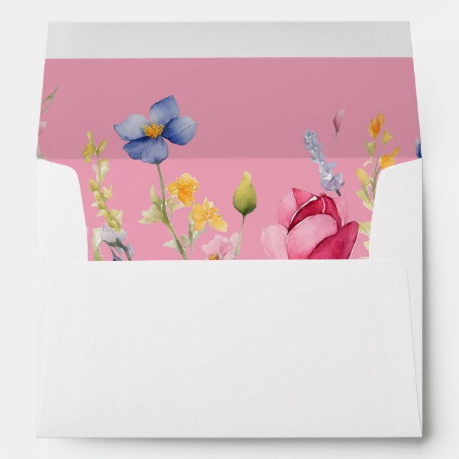 Enveloppe Fleur sauvage Boho Jardin coloré (Dos (Bas))