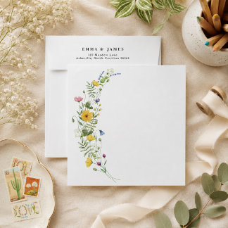 Enveloppe Fleur Sauvage Boho Moderne Élégant Fleurs de Maria