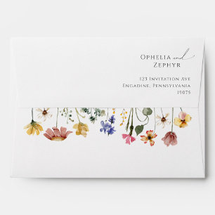 Enveloppe Fleur sauvage coloré FAIRE-PART DE MARIAGE