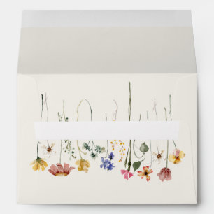 Enveloppe Fleur sauvage coloré Faire-part de mariage beige