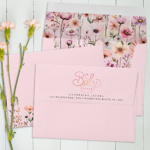 Enveloppe Fleur sauvage couleur rose - Floral Dust