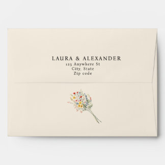 Enveloppe Fleur Sauvage Crème Bohème