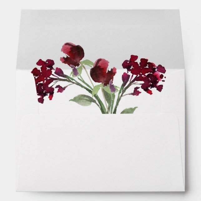 Enveloppe Fleur sauvage | Crimson Red Bohemian Adresse de re (Dos (Bas))