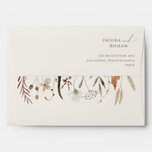 Enveloppe Fleur sauvage d'automne Boho   Faire-part de maria