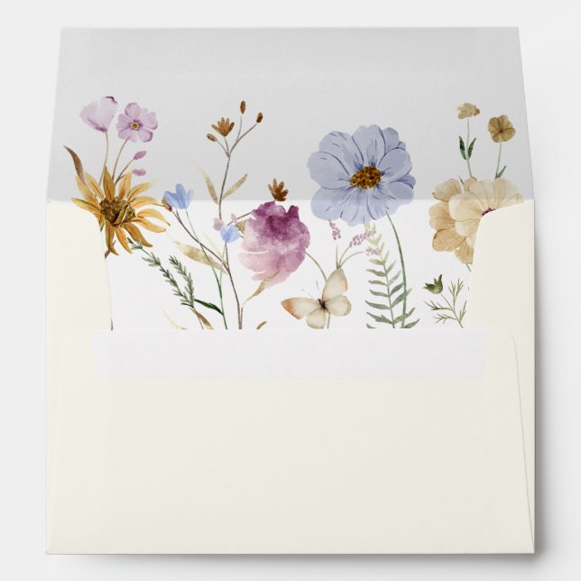 Enveloppe Fleur sauvage de Bohême Élégant Mariage de calligr (Dos (Bas))