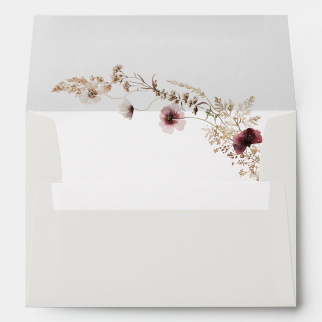 Enveloppe Fleur sauvage de Cuivre Bourgogne | Invitation bei (Dos (Bas))