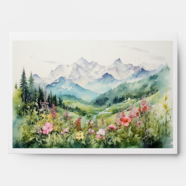 Enveloppe Fleur sauvage de montagne rustique (Devant)