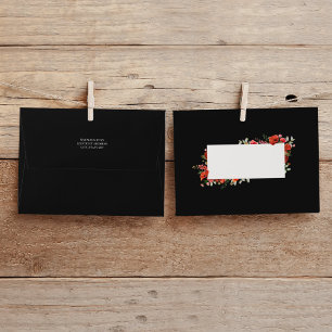 Enveloppe Fleur sauvage de pavot Floral Dark Mariage
